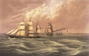 The Brooklyn chasing Confederate steamer Sumter June 30th 1861