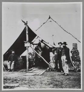 Civil War Meat Hanging in Tent