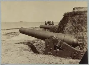 Fort Johnson Guns with Fort Sumter in the Distance