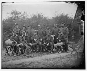 General William Franklin, seated in the center