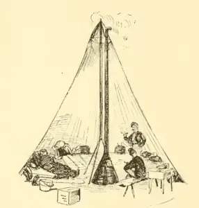 Inside Civil War Sibley Tent