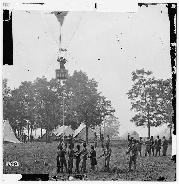 Civil War Technology - Union Observation Balloon during the Battle of Fair Oaks, 1862