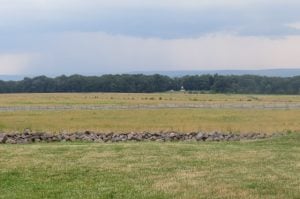 Picketts Charge - This is what a Union soldier saw. In the center is the fence along the Emittsburg Road.