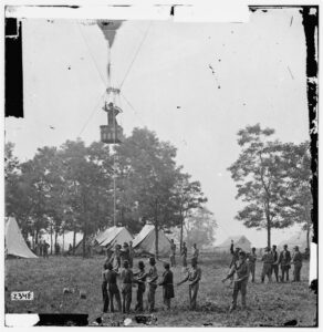Professor Thaddeus S. Lowe in the Observation Balloon Intrepid During the Battle of Seven Pines-Fair Oaks